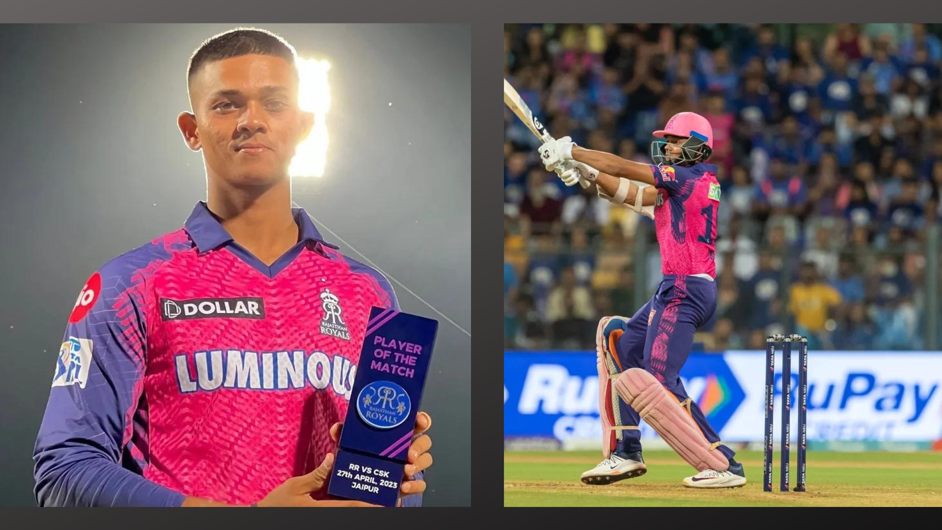 yashasvi jaiswal player of the match and he is hitting sixes